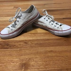 White low top lace up white converse